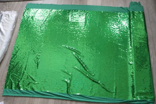 Green sequin fabric - sequin, on
