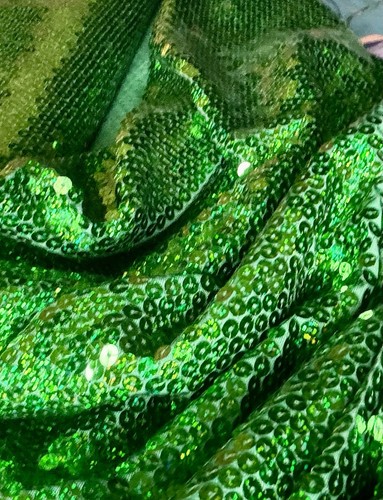 Vibrant green sequin fabric - green,