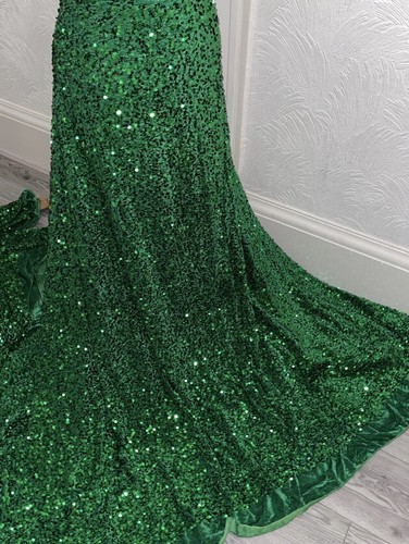 Green velvet sequin - green,