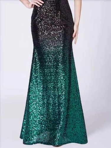 Green and black sequins ombre - green,