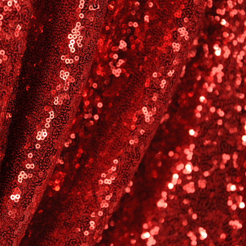 Red all over sequin fabric - red,